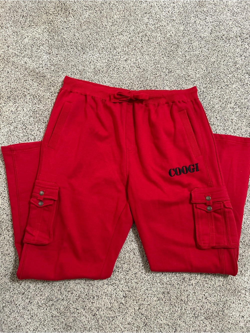 Coogi Red Cargo Sweatpants Sz 4XL EUC